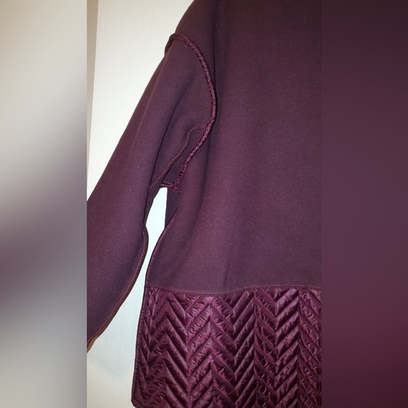 Athleta cozy Sherpa snap sweatshirt color eggplant Color NWT - Picture 11 of 13